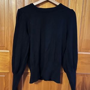 Puff sleeve black dress shirt